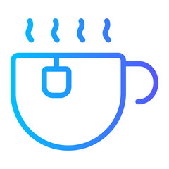 hot tea gradient icon