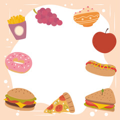 fast food and fruit