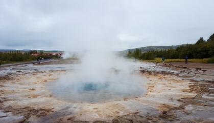 Obraz na płótnie Canvas A natural geyser in Iceland