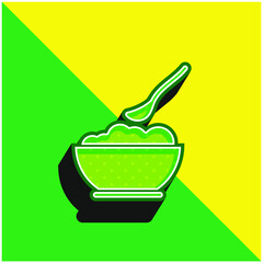 Baby Food Green and yellow modern 3d vector icon logo