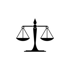 Justice Scale Icon isolated on white background