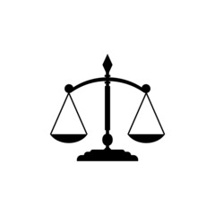 Justice Scale Icon isolated on white background
