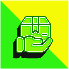 Box Green and yellow modern 3d vector icon logo