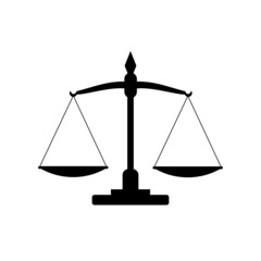 Justice Scale Icon isolated on white background