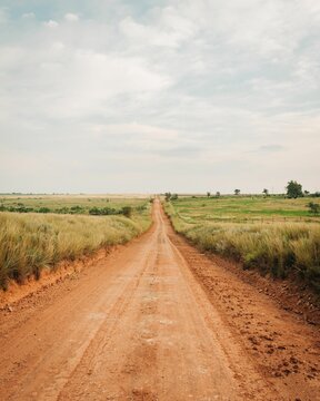 A dirt farm road in Shamrock, Texas