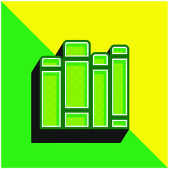 Book Green and yellow modern 3d vector icon logo