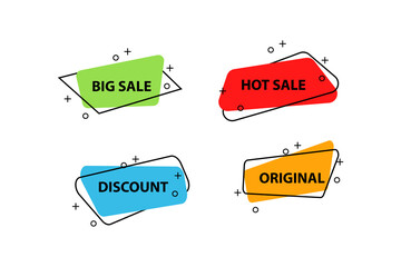 Sale letterings set vector icon illustration, design