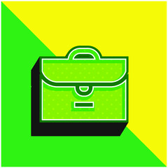 Fototapeta premium Briefcase Green and yellow modern 3d vector icon logo