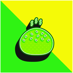 Bread Roll Green and yellow modern 3d vector icon logo