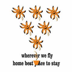 T-shirt design with sunflower symbol. T-shirt design. Apparel, clothing. Print and paper, poster. Cute poster. Summer tee, tees design. Artwork. Art print. Nature. 