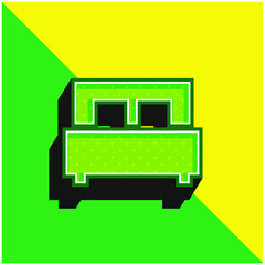 Bed Green and yellow modern 3d vector icon logo