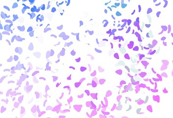 Light pink, blue vector texture with random forms.