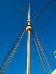 The lookout on the mast of Queen Mary boat in Los Angeles California on September 2007