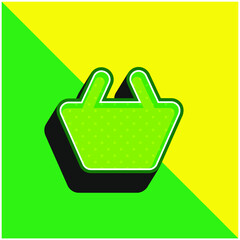 Basket Black Shape Green and yellow modern 3d vector icon logo