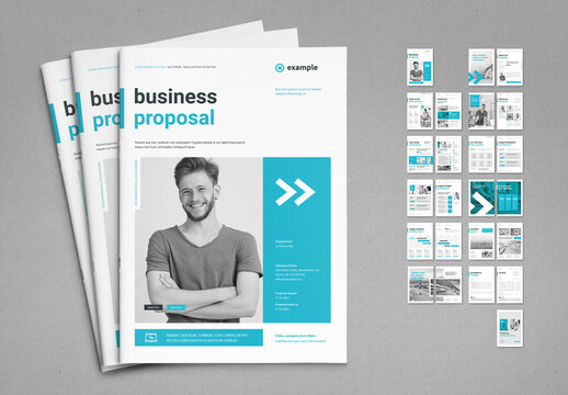Business Offer Proposal Layout With Blue Elements