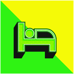 Bed Green and yellow modern 3d vector icon logo