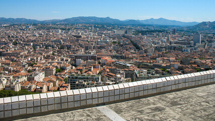 Fototapeta premium Cityscape of Marseille in France from Notre Dame de la Garde Cathedral
