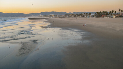 sunset on the beach in Hermosa Beach California