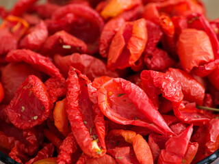 Heap of sun dried tomatoes
