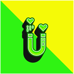 Attraction Green and yellow modern 3d vector icon logo