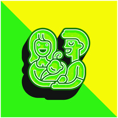 Adoption Green and yellow modern 3d vector icon logo