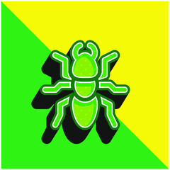 Ant Green and yellow modern 3d vector icon logo
