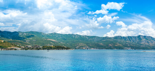 Beautiful summer landscape of the Adriatic coast in The Budva Riviera