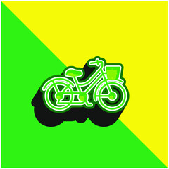 Bike Green and yellow modern 3d vector icon logo