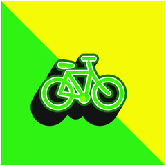 Bicycle Green and yellow modern 3d vector icon logo