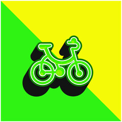 Bicycle Green and yellow modern 3d vector icon logo