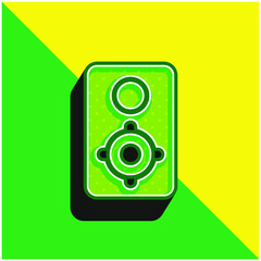 Big Speaker Green and yellow modern 3d vector icon logo