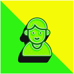 Boy Green and yellow modern 3d vector icon logo