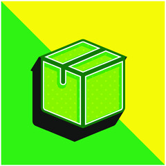Box Green and yellow modern 3d vector icon logo