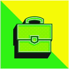 Obraz premium Briefcase Green and yellow modern 3d vector icon logo