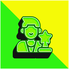 Actor Green and yellow modern 3d vector icon logo