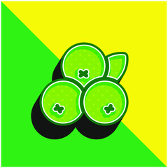 Acai Green and yellow modern 3d vector icon logo
