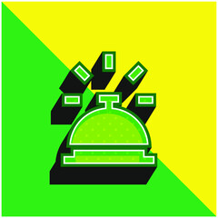 Bell Green and yellow modern 3d vector icon logo