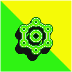 Benzene Green and yellow modern 3d vector icon logo