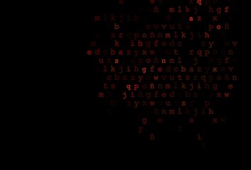 Dark orange vector cover with english symbols.