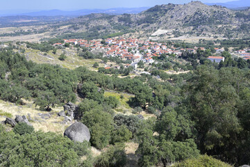 Landscape viewed from Monsanto, Historic village around the Serra da Estrela, Castelo Branco...