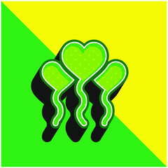 Balloons Green and yellow modern 3d vector icon logo