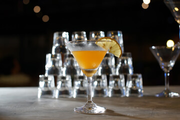 Colorful Cocktails in the nightlife, Drinks of late night tourists