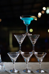 Colorful Cocktails in the nightlife, Drinks of late night tourists