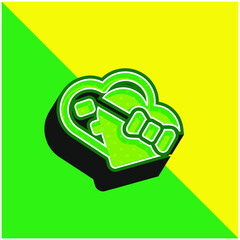 Box Green and yellow modern 3d vector icon logo