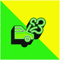 Naklejka premium Breakdown Green and yellow modern 3d vector icon logo