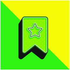 Bookmark Green and yellow modern 3d vector icon logo