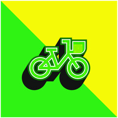 Bike Green and yellow modern 3d vector icon logo