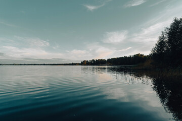 sunset over the lake