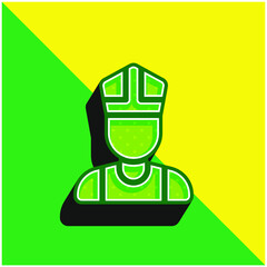 Bishop Green and yellow modern 3d vector icon logo