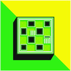 Bookcase Green and yellow modern 3d vector icon logo